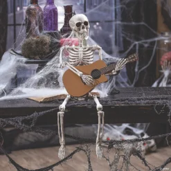 Guitar Playing Skeleton Halloween Decoration