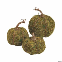 Halloween Moss Pumpkins - 3 Pc.