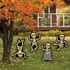 Halloween Skeleton Yard Signs - 4 Pc.