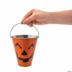 Jack-O'-Lantern Galvanized Pails - 12 Pc. -Halloween Decorations Shop jack o lantern galvanized pails 12 pc 13846819 a01