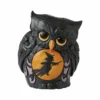 Jim Shore Miniature Black Owl with Witch Scene Mini Halloween Figurine 3.75 Inch