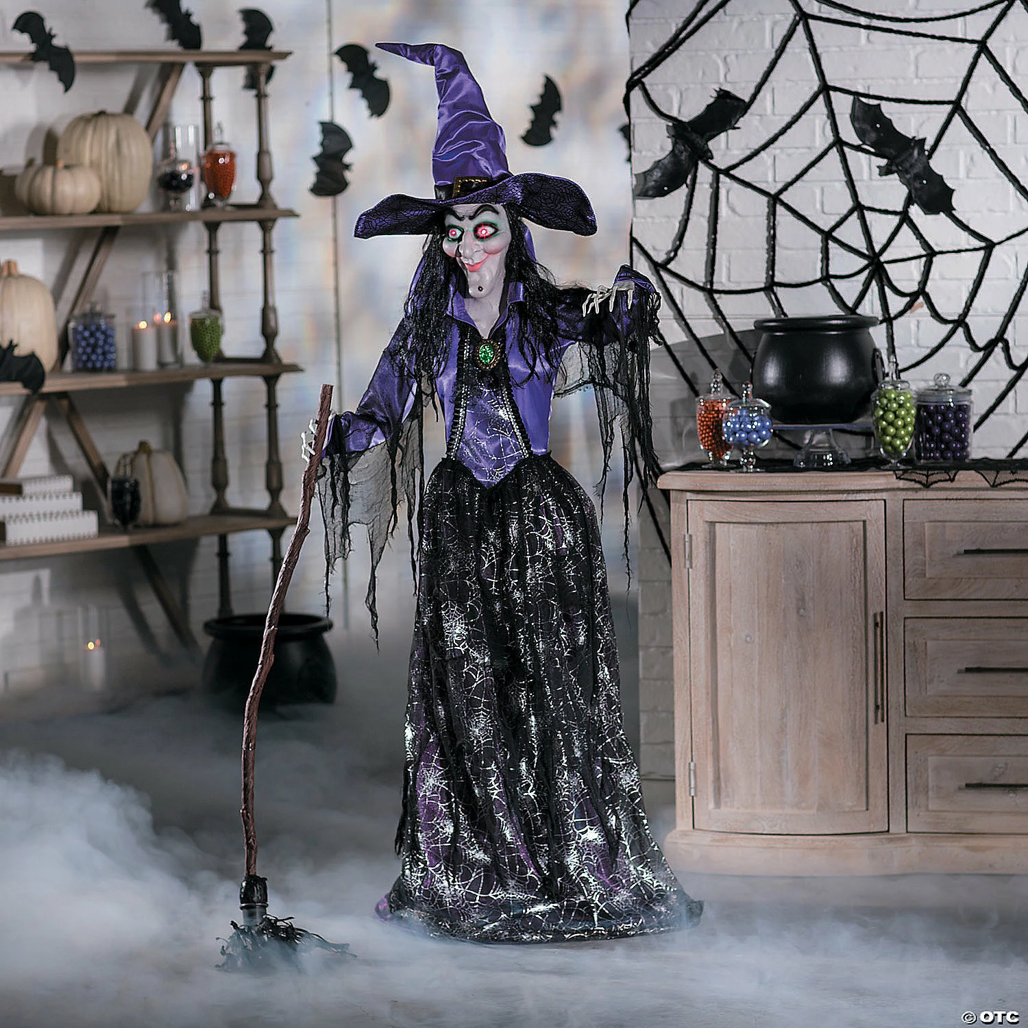 Large Spellbound Glam Witch with Light-Up Eyes Standing Halloween Decoration 1 Large Spellbound Glam Witch with Light-Up Eyes Standing Halloween Decoration