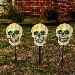 Light-Up Skull Yard Stake Halloween Decorations -Halloween Decorations Shop light up skull yard stake halloween decorations13981335 a01