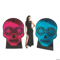 Metallic Sugar Skull Cardboard Stand-Ups - 2 Pc.