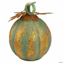 Northlight 13" Orange and Green Autumn Pumpkin Tabletop Decor- Metal -Halloween Decorations Shop northlight 13 orange and green autumn pumpkin tabletop decor metal14111617 a02