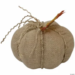 Northlight 5.5" Beige Burlap Autumn Harvest Table Top Pumpkin -Halloween Decorations Shop northlight 5 5 beige burlap autumn harvest table top pumpkin14111686 a03