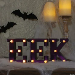 Northlight 6.5" LED Black and Purple EEK Halloween Marquee Sign -Halloween Decorations Shop northlight 6 5 led black and purple eek halloween marquee sign14111696 a01