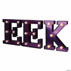 Northlight 6.5" LED Black and Purple EEK Halloween Marquee Sign -Halloween Decorations Shop northlight 6 5 led black and purple eek halloween marquee sign14111696 a03