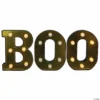 Northlight 6.5" Lighted Black and Gold BOO Halloween Marquee Sign