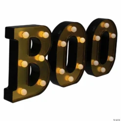 Northlight 6.5" Lighted Black and Gold BOO Halloween Marquee Sign -Halloween Decorations Shop northlight 6 5 lighted black and gold boo halloween marquee sign14111697 a02