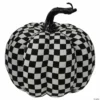 Northlight 6.5" White and Black Plaid Fall Harvest Tabletop Pumpkin