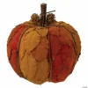 Northlight 7.5" Orange and Brown Fall Harvest Tabletop Pumpkin