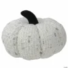 Northlight 7" Ivory Knitted Fall Harvest Tabletop Pumpkin