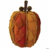Northlight 9.75" Orange and Brown Fall Harvest Tabletop Pumpkin