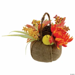 Northlight 9" Yellow Autumn Harvest Floral in Pumpkin Basket Tabletop Decor -Halloween Decorations Shop northlight 9 yellow autumn harvest floral in pumpkin basket tabletop decor14111721 a01