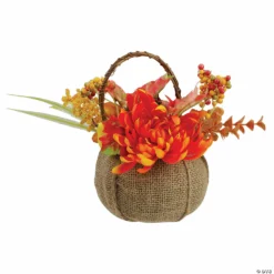 Northlight 9" Yellow Autumn Harvest Floral in Pumpkin Basket Tabletop Decor -Halloween Decorations Shop northlight 9 yellow autumn harvest floral in pumpkin basket tabletop decor14111721 a02