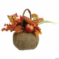 Northlight 9" Yellow Autumn Harvest Floral in Pumpkin Basket Tabletop Decor -Halloween Decorations Shop northlight 9 yellow autumn harvest floral in pumpkin basket tabletop decor14111721 a03