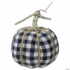 Northlight Dark Blue and White Plaid Fall Harvest Tabletop Pumpkin