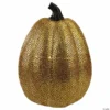 Northlight Orange and Gold Diamond Patterned Halloween Pumpkin Tabletop Decoration