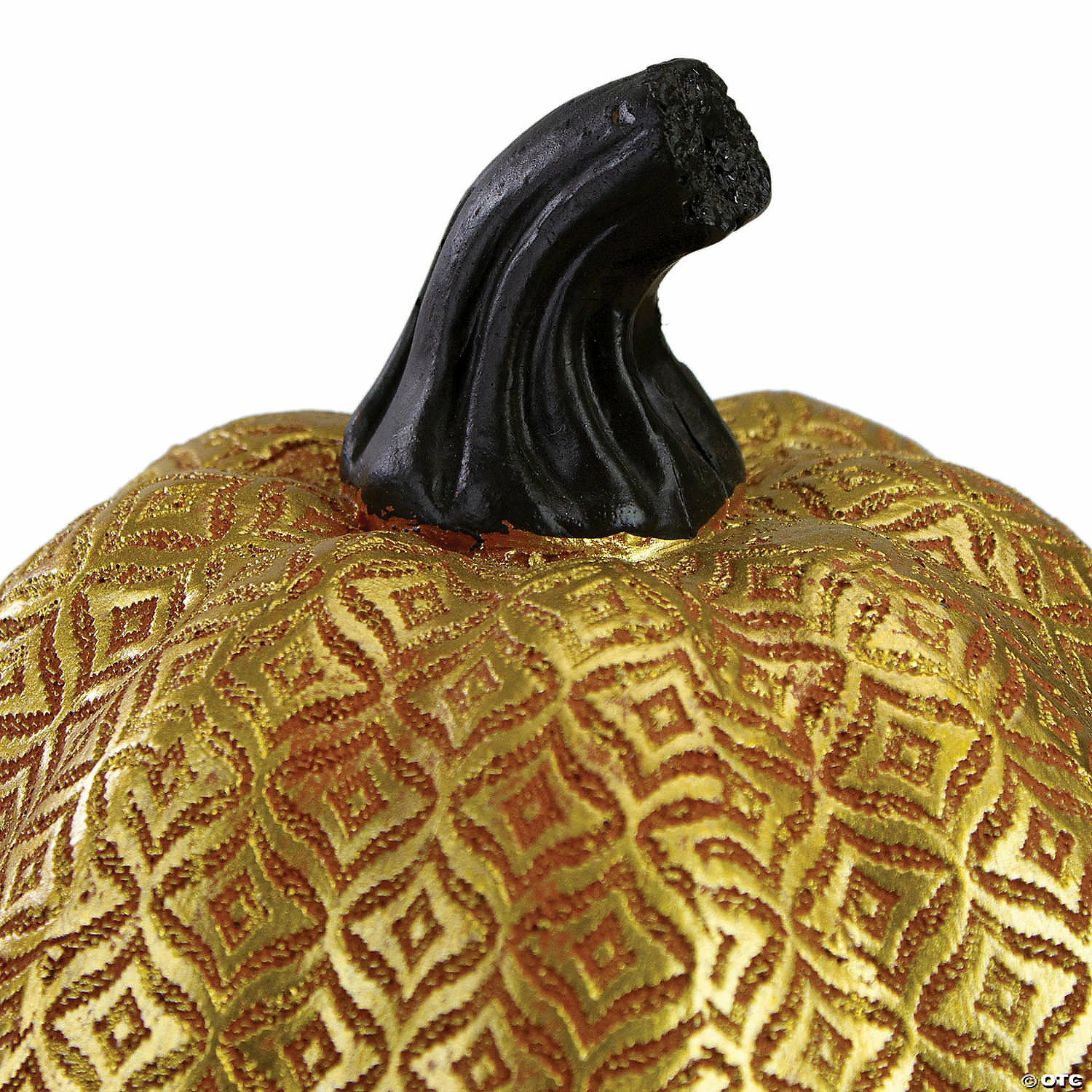 Northlight Orange and Gold Diamond Patterned Halloween Pumpkin Tabletop Decoration 3 Northlight Orange and Gold Diamond Patterned Halloween Pumpkin Tabletop Decoration - Image 3