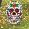 Pink-Eyed Sugar Skull Yard Sign