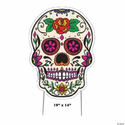 Pink-Eyed Sugar Skull Yard Sign -Halloween Decorations Shop pink eyed sugar skull yard sign13979779 a01