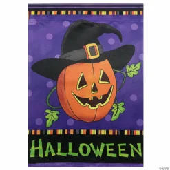 Pumpkin in a Witch Hat Outdoor Garden Flag 12.5" x 18" -Halloween Decorations Shop pumpkin in a witch hat outdoor garden flag 12 5 x 1814256764 a01