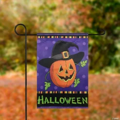 Pumpkin in a Witch Hat Outdoor Garden Flag 12.5" x 18" -Halloween Decorations Shop pumpkin in a witch hat outdoor garden flag 12 5 x 1814256764 a02