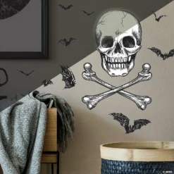 Roommates Skull Glow In The Dark Peel And Stick Giant Wall Decal -Halloween Decorations Shop roommates skull glow in the dark peel and stick giant wall decal14121470 a01
