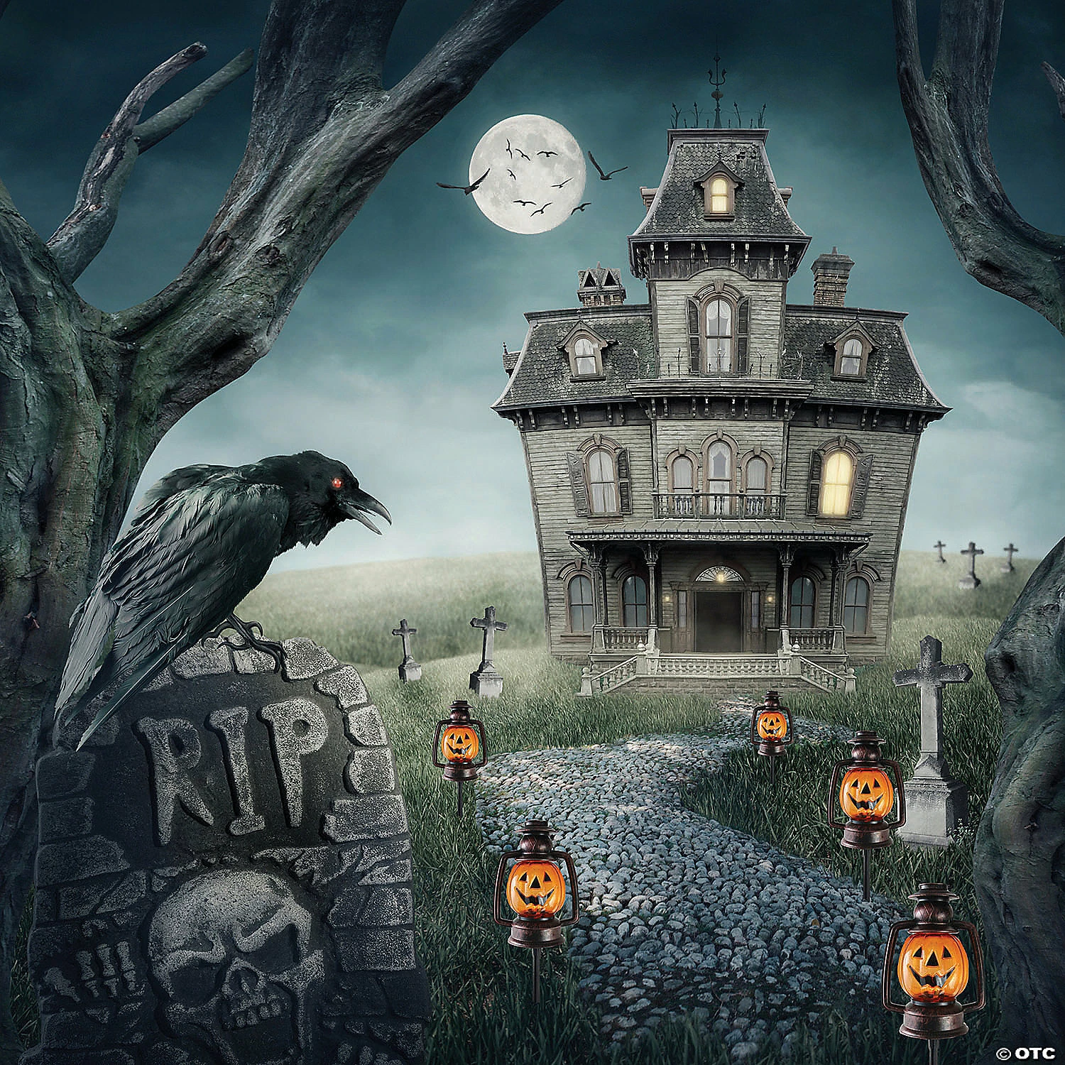 Set of 3 Orange Flickering Halloween Jack O’ Lantern Pathway Markers Outdoor Decor 2 Set of 3 Orange Flickering Halloween Jack O’ Lantern Pathway Markers Outdoor Decor - Image 2