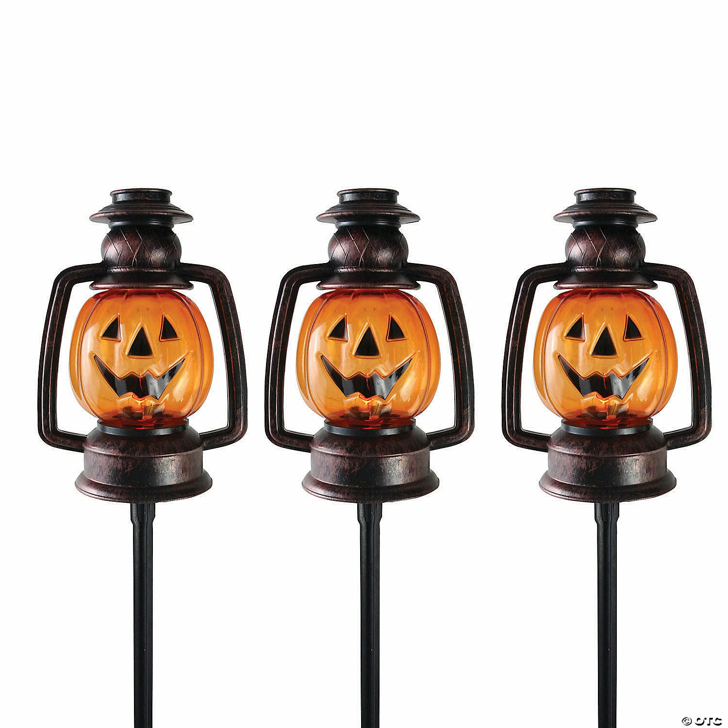 Set of 3 Orange Flickering Halloween Jack O’ Lantern Pathway Markers Outdoor Decor 1 Set of 3 Orange Flickering Halloween Jack O’ Lantern Pathway Markers Outdoor Decor