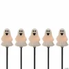 Set of 5 Ghost Shaped Halloween Pathway Markers - 3.75ft Black Wire