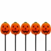 Set of 5 Jack-O-Lantern Shaped Halloween Pathway Markers - 3.75ft Black Wire