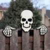 Skeleton Fence Peeker Halloween Decoration