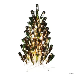 Vickerman 4' White Wine Bottle Tree Clear, Dura-Lit® Mini Lights